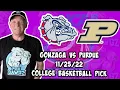 Gonzaga vs Purdue 22 College Basketball Free Pick CBB Betting Tips NCAAB Picks