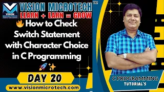 How to Check Switch Statement with Character Choice in C Programming