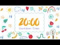 20 Minute Timer with Relaxing Music and Alarm Cute Spring Countdown Timer
