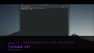 Linux CLI 11 and redirection
