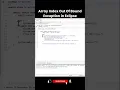 Array Index Out Of Bound Exception in Eclipse Java Tutorial for Beginners