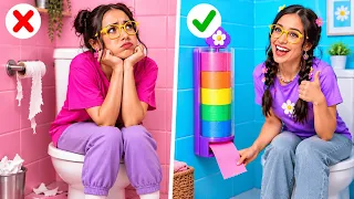 Genius correzioni di emergenza e trucchi che risolvono i disastri bagno veloce! 🧻✨ di 123 GO!