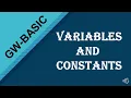 GW-BASIC VARIABLE AND CONSTANT