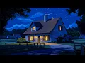 Download Lagu soft night in a 1930s countryside with oldies playing in another room for relax (cricket sounds)