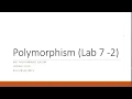 Polymorphism Method Overriding in Java Lab Exercise