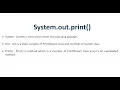 What is System out print in java