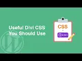 Useful CSS Code for Divi