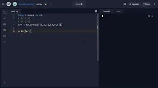 Python Numpy to Create and Display a 2D array