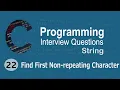 C Interview Questions tutorial - Find the First Non Repeated Character in String Codenemy