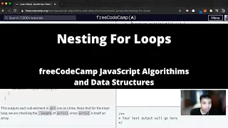 Nesting For Loops Basic JavaScript freeCodeCamp tutorial