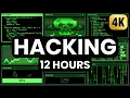 Retro Hacker Simulator 12 Hours 4K Ultra - No loop no ads in middle Hacking Screensaver
