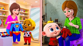 Mamá Rica vs Mamá Pobre | Cuidar a Mamá Canción | Canciones infantiles para Niños | WOA song Spanish