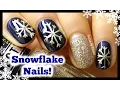 Classic Blue Gold Snowflake Nail Art Nails By Kizzy
