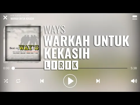 Download MP3 Ways - Warkah Untuk Kekasih [Lirik]