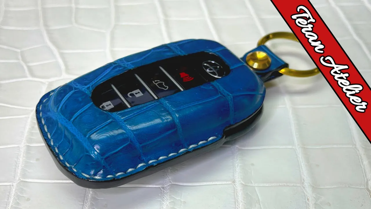 Making a Crocodile Leather Key Fob Case (Free PDF Pattern)