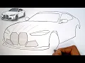 BMW M4 Car Drawing tutorial How to draw a BMW Car Easy to Draw Finishing like a pro