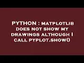 PYTHON matplotlib does not show my drawings although I call pyplot show