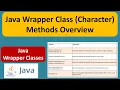 Java Wrapper Class Character Methods Overview Java Tutorial
