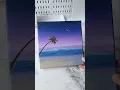 Download Lagu Purple sky seascape painting on canvas / acrylic painting ideas for beginners ✨️ 💜