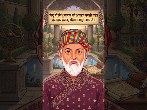दोहा - बिंदु मों सिंधु समान को अचरज कासों कहै।हेरनहार हेरान, रहिमन अपुने आप तें॥