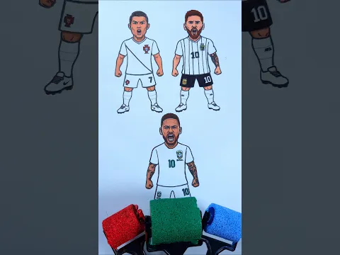 Ronaldo VS Messi VS Neymar Amazing Paint Art ✨️⚽️ #fifa #art
