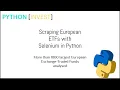 Scraping Exchange-Traded Funds ETFs information with Selenium in Python