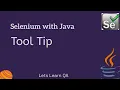 Selenium WebDriver Java How to handle Tool Tip