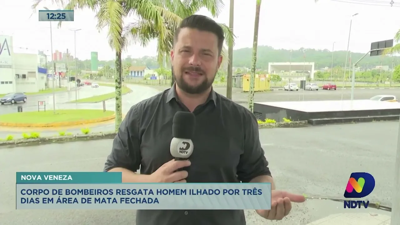 Corpo de Bombeiros resgata homem ilhado por três dias em área de mata fechada em Nova Veneza