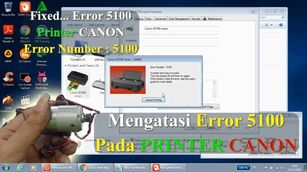 how to fix  canon ip2770  5100 Error. 