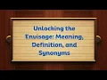 Unlocking the Envisage Meaning Definition and Synonyms Thesaurus Thrive