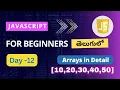 Arrays in JavaScript JavaScript arrays Arrays in JavaScript Telugu JavaScript for beginners