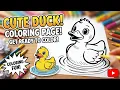 Cute Rubber Duck Coloring Page Easy Duck Coloring for Kids Fun Color Along