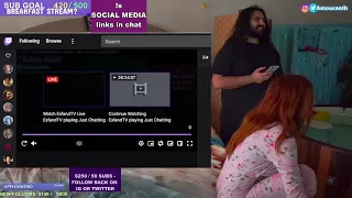 Esfand & Amouranth React to Esfand Making a Move On Her While Sleeping Together..