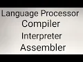Language translators Compiler Interpreter Assembler