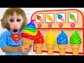 Download Lagu Bebé Mono BonBon hace helado dulce arcoíris en casa con el perrito adorable - MONO BONBON ESP