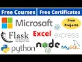 Udemy Free Certificate Courses Python Flask Excel React Express Node JS Project Online Classes