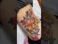 FLOWER TATTOO finished floral hip to back tattoo