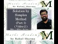 Introduction to Simplex Method Preparation of First Simplex table Part 1 2