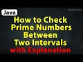 Java Program to Check Prime Numbers Between Two Intervals