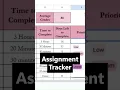 Assignment Tracker Excel Spreadsheet Homework Tracker Template Google Sheets College Student School