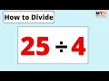 25 divided by 4 25 4 Value of Long Division
