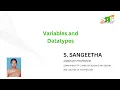 Variables and Datatypes Java Programming SNS Institutions