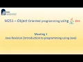 M251 Meeting 1 Object-Oriented Programming using Java