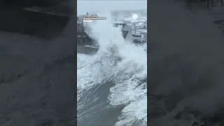 Huge Waves Crash Over Massachusetts Homes During Blizzard