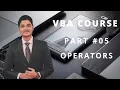 Learn excel VBA - Operators