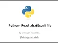 Python - Read xlsx Excel Files