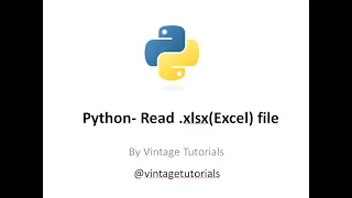 Python - Read xlsx Excel Files