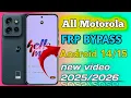 All Moto FRP Bypass Android 15 | Motorola Android 15 FRP Unlock 2025  | Moto FRP Bypass 2026