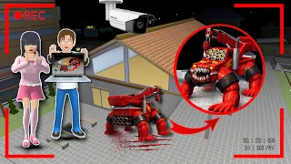 Yuta Mio Panik CCTV Merekam 7 MONSTER MCQUEEN RED CRANE Di Belakang Rumah😱 | Sakura School Simulator
