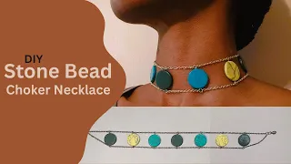 how to make a stone bead choker necklace diy jewelry tutorial